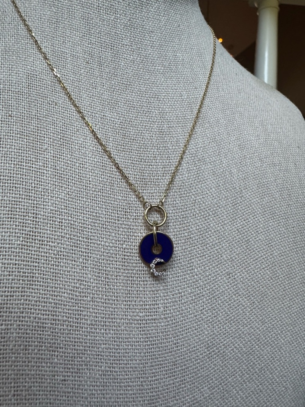 Foundrae Blue Crescent - Karma Disc Necklace - Picture 9 of 13